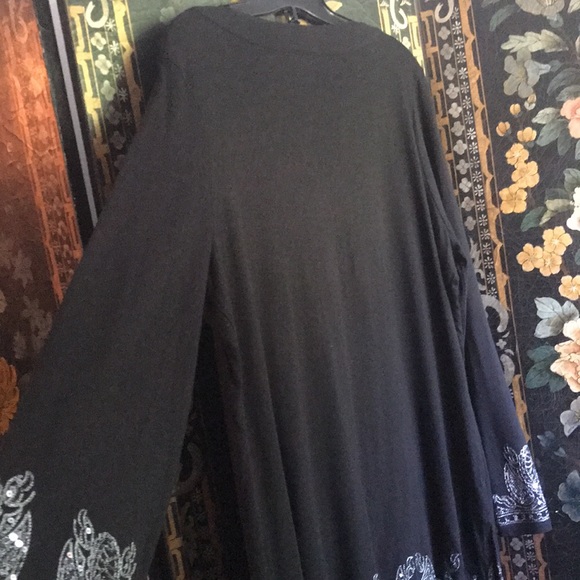 INC international cotton silver embroidered tunic 1X - Picture 6 of 9